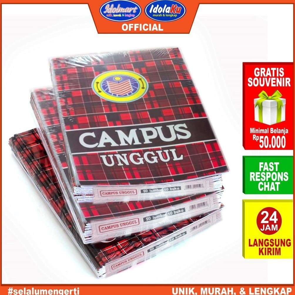 

hj-54 IDOLMART Buku Tulis Campus Unggul isi 50 Lembar Buku Tulis Sekolah Boxy Surabaya Hemat