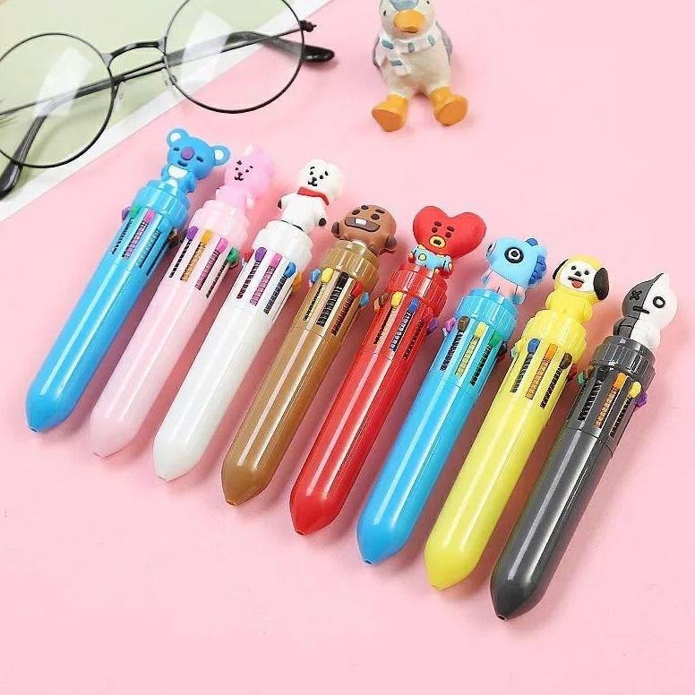 

TW39 FAYES COD Pena 1 in 10 Warna Karakter / Pulpen Mekanik Gel Korea / Pen Alat tulis Sekolah U145 Hemat