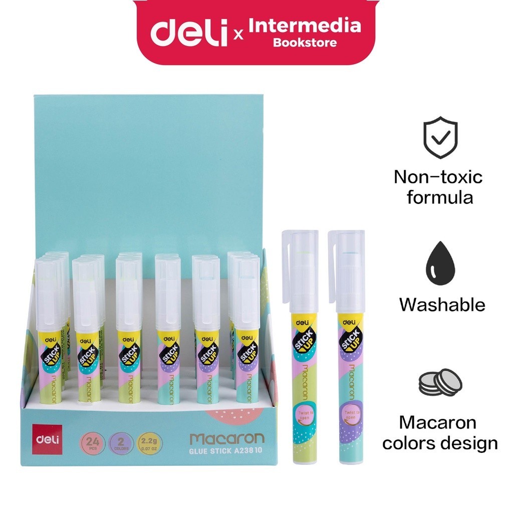 

Deli Glue Stick Lem Kuat Bentuk Pena EA23810 dengan Klip, Bisa Dicuci