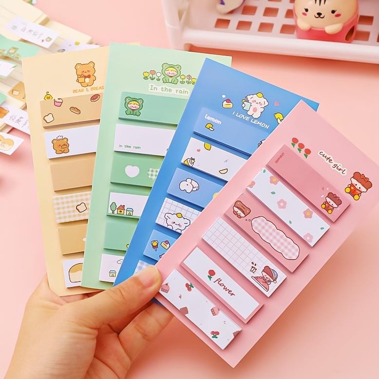 

GF21 SS Sticky Notes Lucu 6IN1 Tempelan Kertas Catatan 120 Lembar Notes Kertas Tempel Karakter Bear Frog Girl Pembatas Buku Cute Imut Penanda Buku Memo Stick Stationery Memo Pad Convenience Cute 6 IN 1 Premium