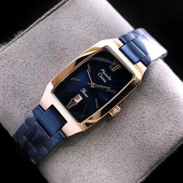 Jam Tangan Wanita Ac Alexandre Christie 2455 Original - Blue Rosegold