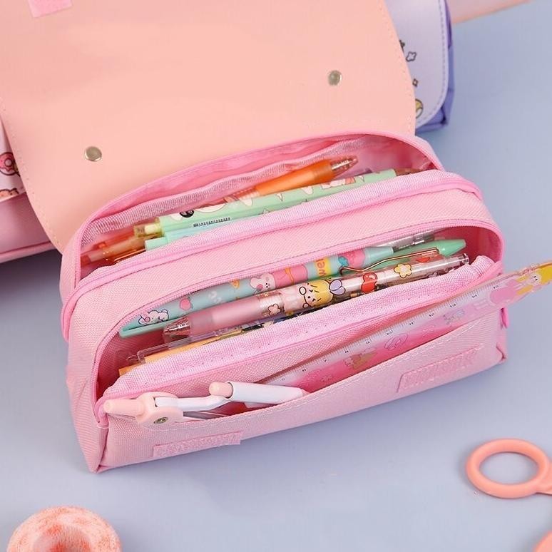 

PROMO Kartun tas pensil dekompresi/kapasitas besar siswa sekolah dasar tas pensil multifungsi dekompresi/super cute girl heart 3D net red pencil bag vb-8