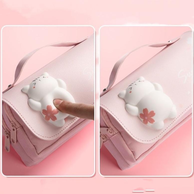 

SPECIAL Kartun tas pensil dekompresi/kapasitas besar siswa sekolah dasar tas pensil multifungsi dekompresi/super cute girl heart 3D net red pencil bag yl-24