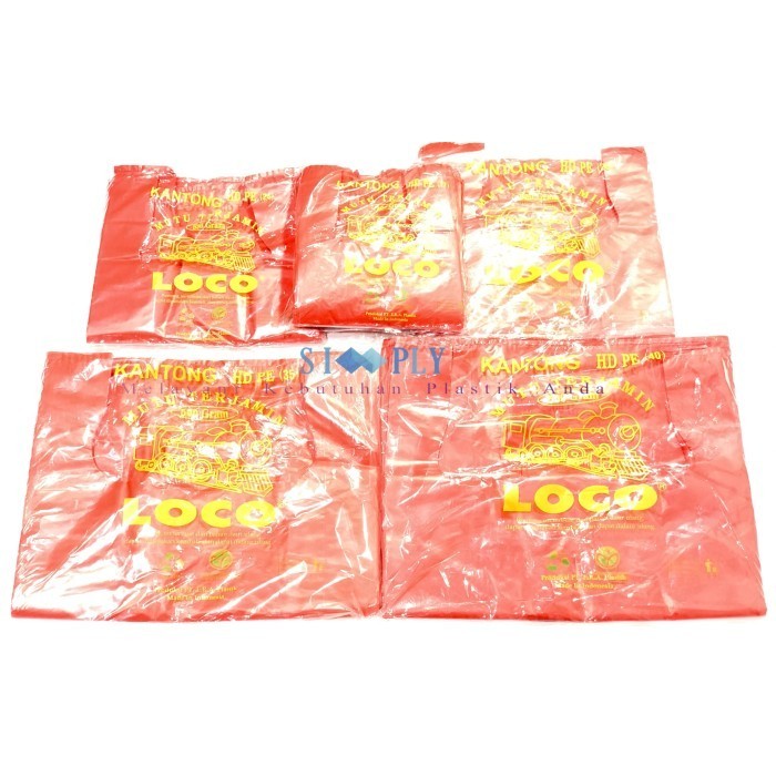 

SALE Kantong Plastik Kresek Loco HD Tebal Merah 500g Uk 17/24/28/35/40