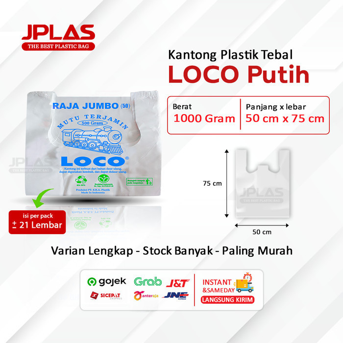 

HRG DISKON KANTONG PLASTIK LOCO PUTIH 50 ANTI JEBOL