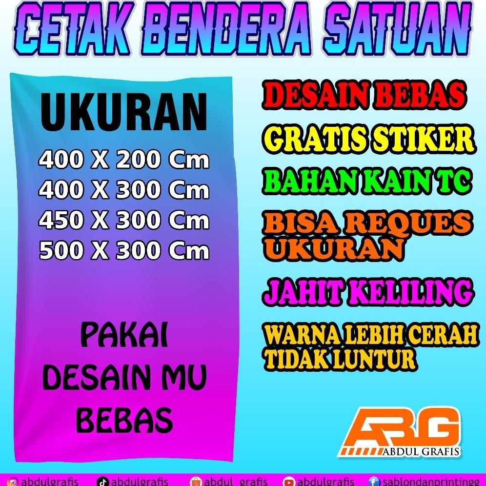 PROMOOO GIANT FLAG SATUAN BENDERA SATUAN BENDERA PRINTING CUSTOM BENDERA SHOLAWAT SUPORTER ORGANISAS