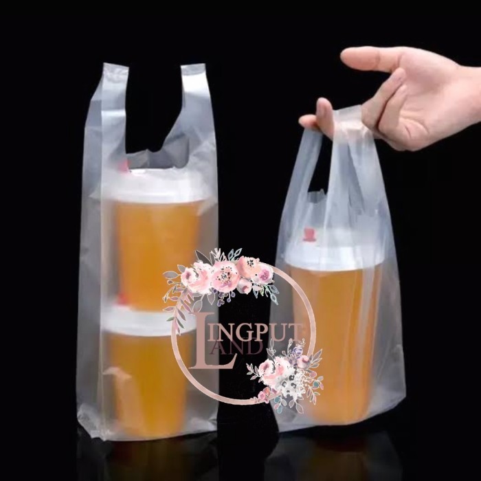 

MURAH Kantong Take Away Minuman - Kantong Transparent Premium - Plastik Cup