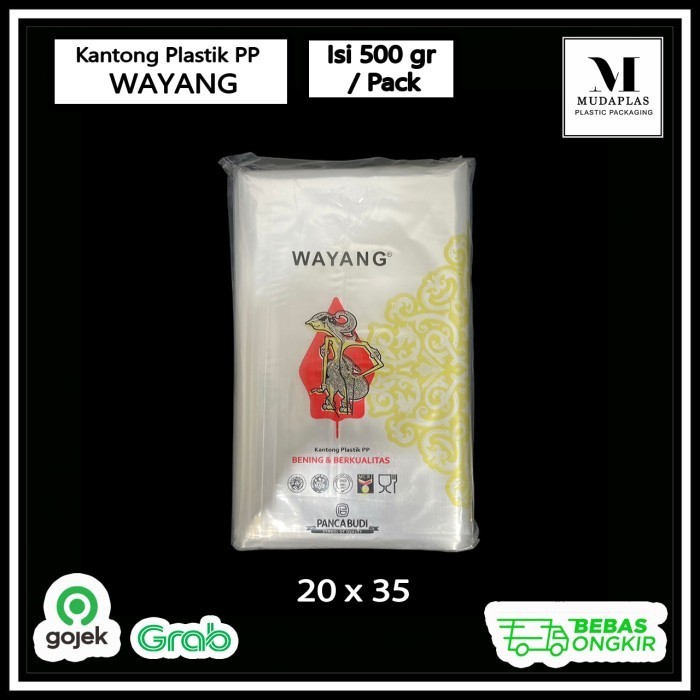 

TERMURAH Kantong Plastik PP Wayang Bening 20x35 Ukuran 2 kg isi 500 gram