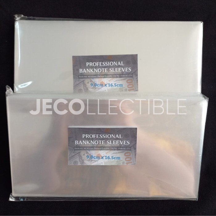 

MURAH Plastik Cover Uang OPP Banknotes Sleeves - 9 x 16.5