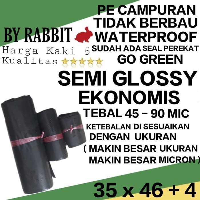 

TERMURAH Plastik Packing Polymailer LDPE 35X50 SEMI GLOSSY EKONOMIS (100LEMBAR)