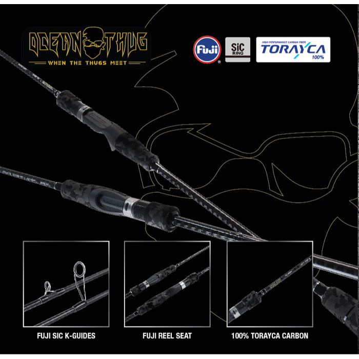 BONE OCEAN THUG LIGHT JIGGING OVERHEAD ROD OTLJB601L - PE0.8-2 (1 SEC)