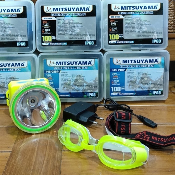 SENTER KEPALA SELAM DIVING 100 WATT MITSUYAMA MS-219P MS-219K HEADLAMP