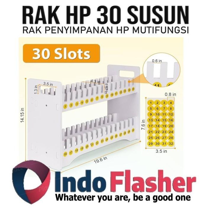 Rak HP 30 Susun Slot Dinding Serbaguna TMS