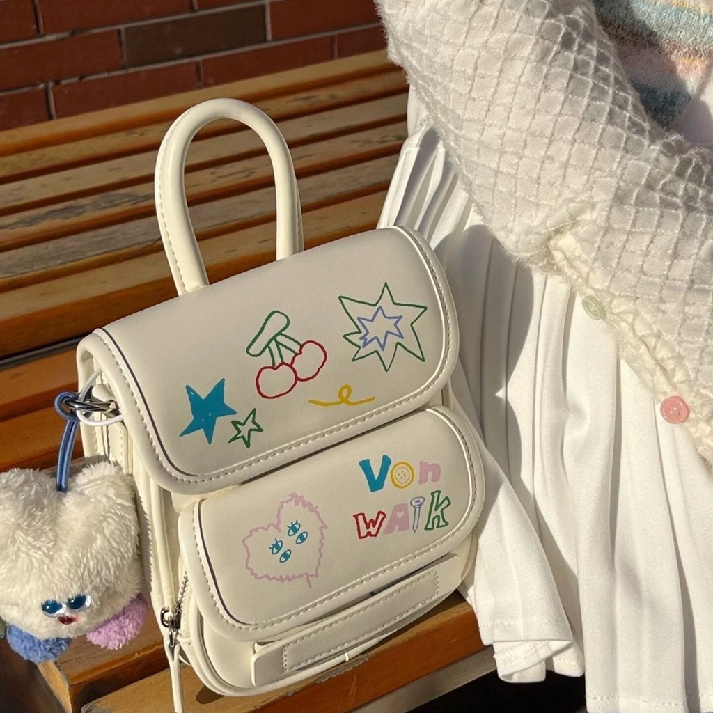 Tas ransel kulit desain ransel fashion kelas atas tas selempang wanita ransel kecil