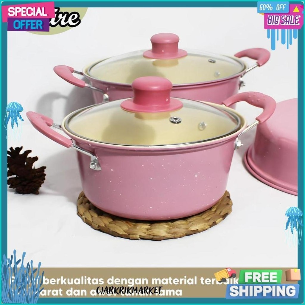 Panci Set Warna 13 Pcs / Alat Masak 1 Set Isi 13 Pcs / Panci Set 13 Tutup Kaca Serbaguna Panci Pet L