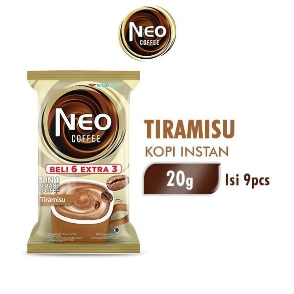 

Neo Coffee Kopi Instan Coffee Tiramisu 20Gr Isi 9Pcs X 2 Pack