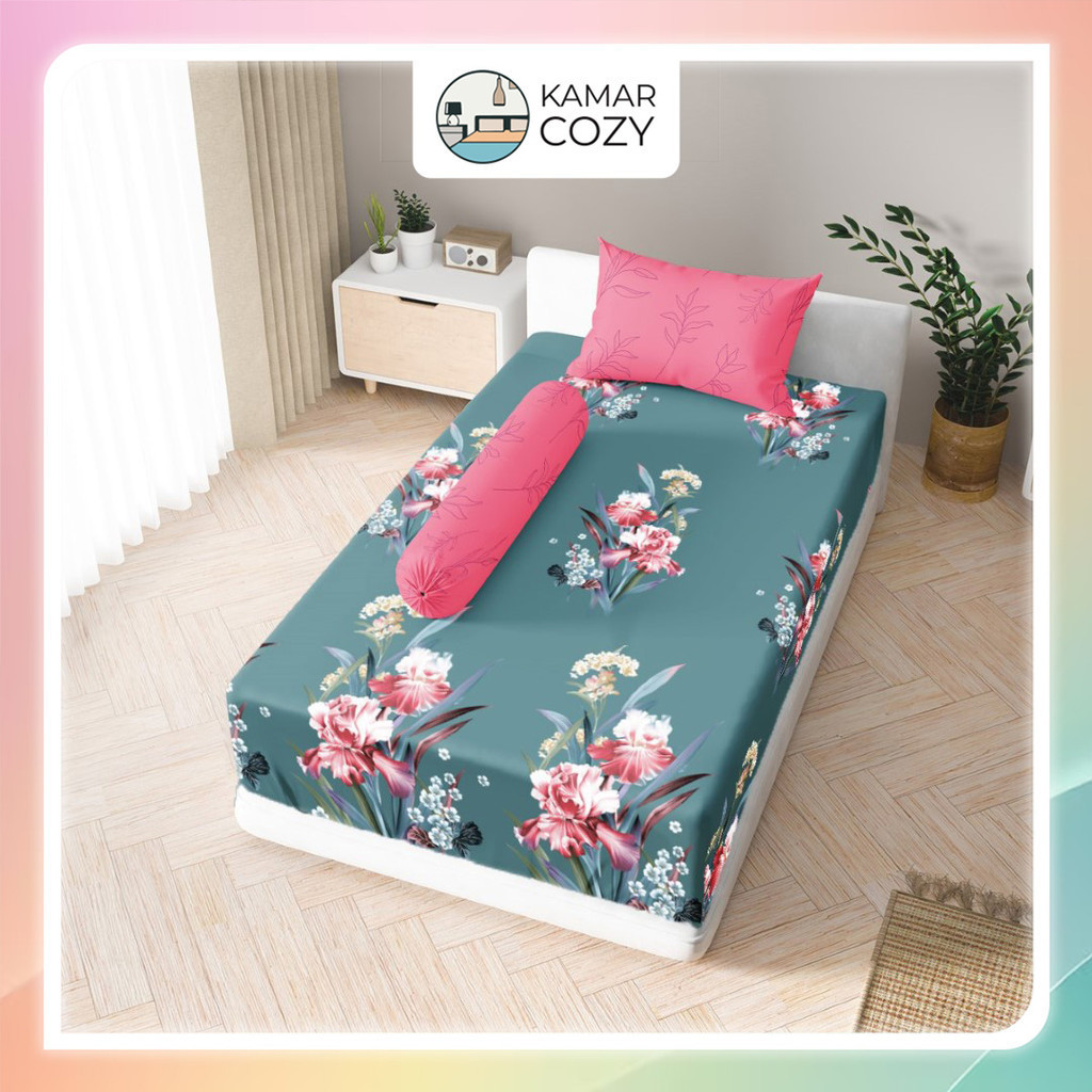 Sprei Kintakun Set Fitted Single 90x200 / 100x200 / 120x200 Cindy Dluxe Aesthetic Tinggi 25 cm Estet
