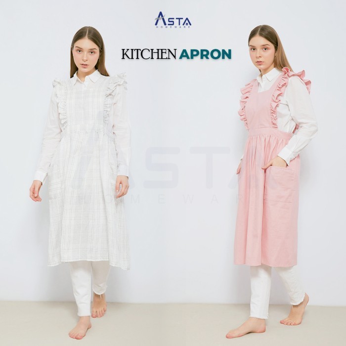 Asta Celemek Masak/ Apron Ruffle Linen/ Kitchen Apron / Apron Korea