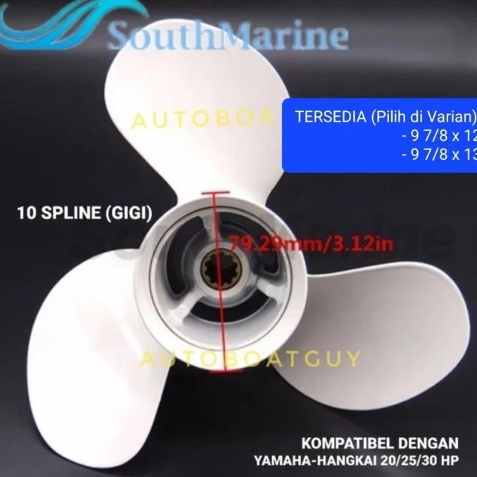 Propeller / Baling / Kipas Mesin Tempel Yamaha 20 - 25 -30 Pk / Hp