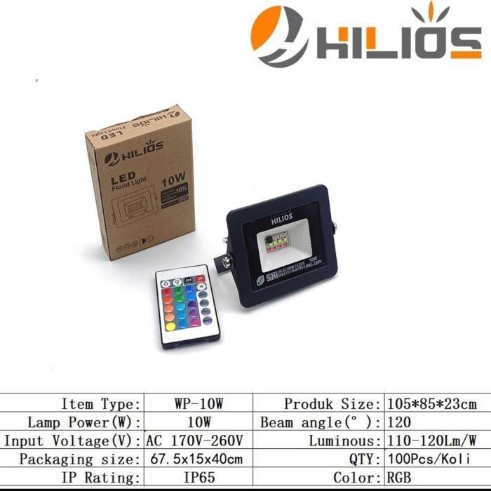 Sukaca - Lampu Sorot Tembak Rgb Warna Warni Hilios 10 20 30 50 100 200 Watt