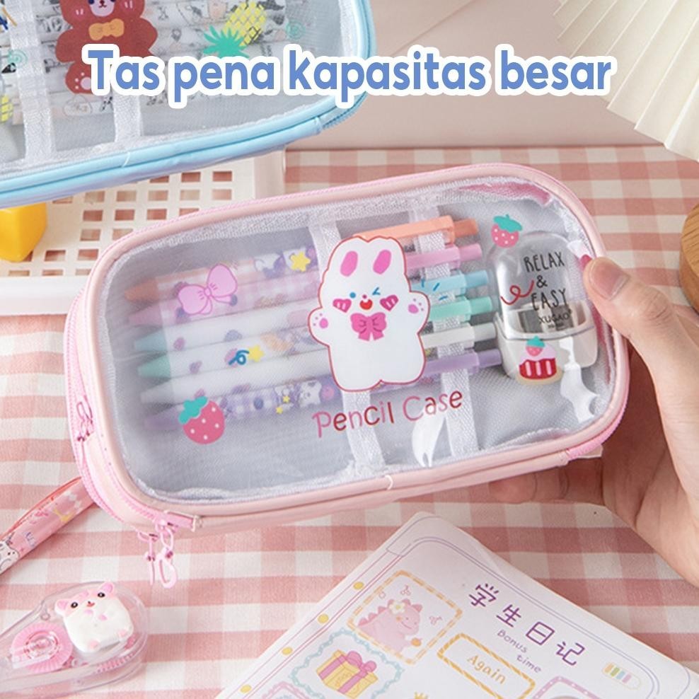 

COD Tempat Pensil Lucu Anak Transparan Kotak Pencil Dompet Besar Karakter Motif Pouch Stationary Resleting Serbaguna bi-13