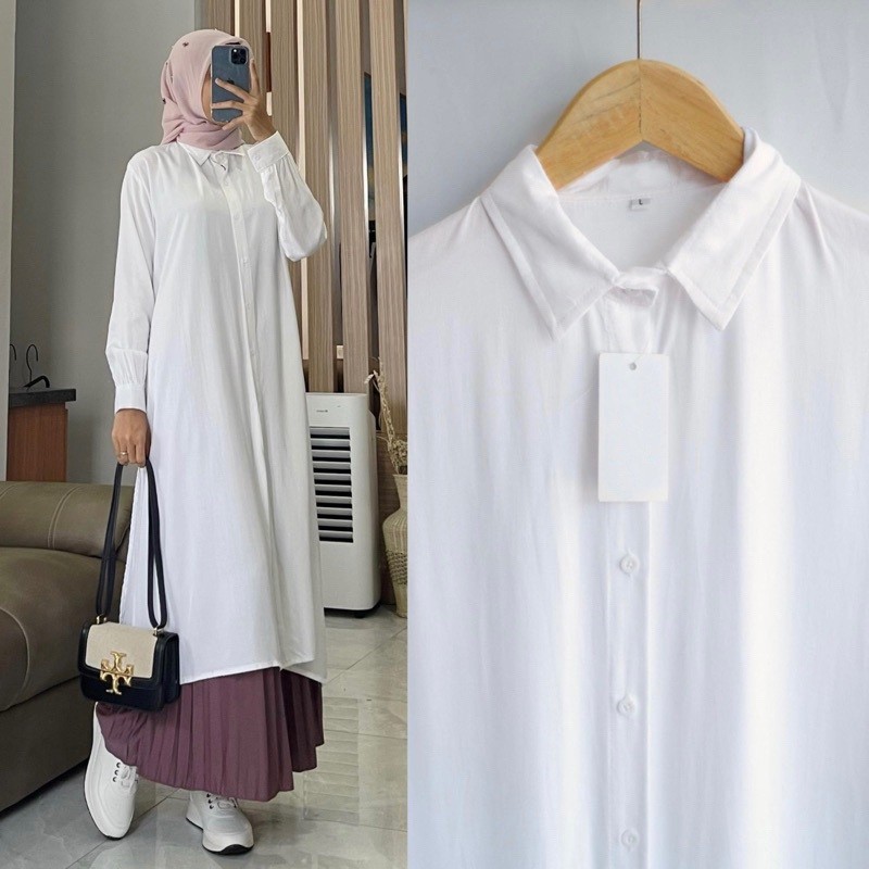 Tunic Basic Baju Tunik Import Premium Blouse Tunyk Fashion Muslim Pakaian Cewek Atasan Modis Tunik W