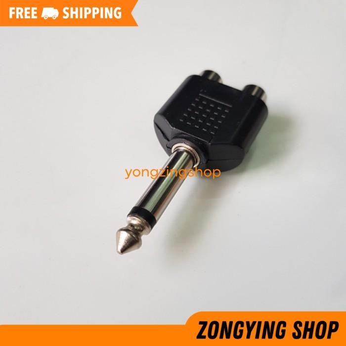 JACK MIC/ MIK MONO TOA KE 2 RCA FEMALE PIN ADAPTER MIXER SOUND AUDIO ZONGYING SHOP DIJAMIN GRATIS ON