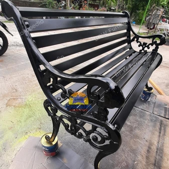 kursi taman besi cor bangku galvanis CUSTOM warna MURAH