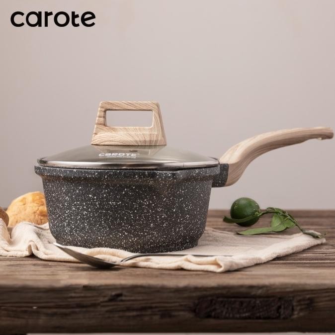 Carote Essential Woody Panci Susu Anti Lengket Sauce Pan Batu Granit
