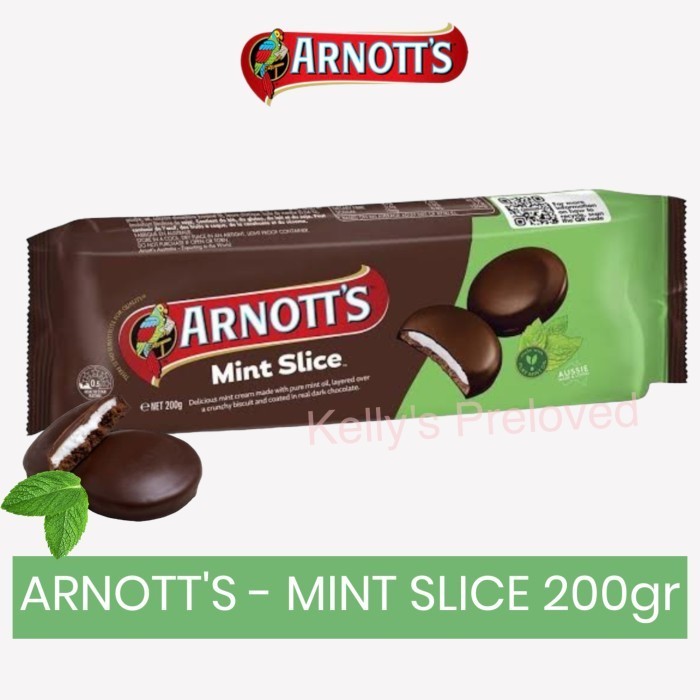 

SPECIAL ARNOTT'S MINT SLICE CHOCOLATE BISCUIT 200gr ARNOTTS AUSTRALIA