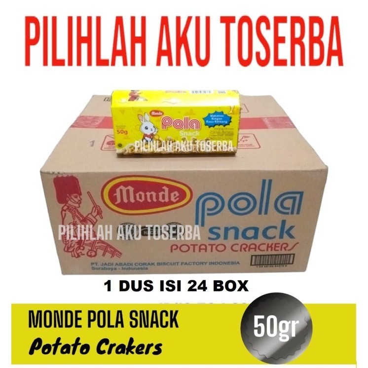 

STOK TERBATAS Monde POLA SNACK 50 gr - ( HARGA 1 DUS isi 24 )