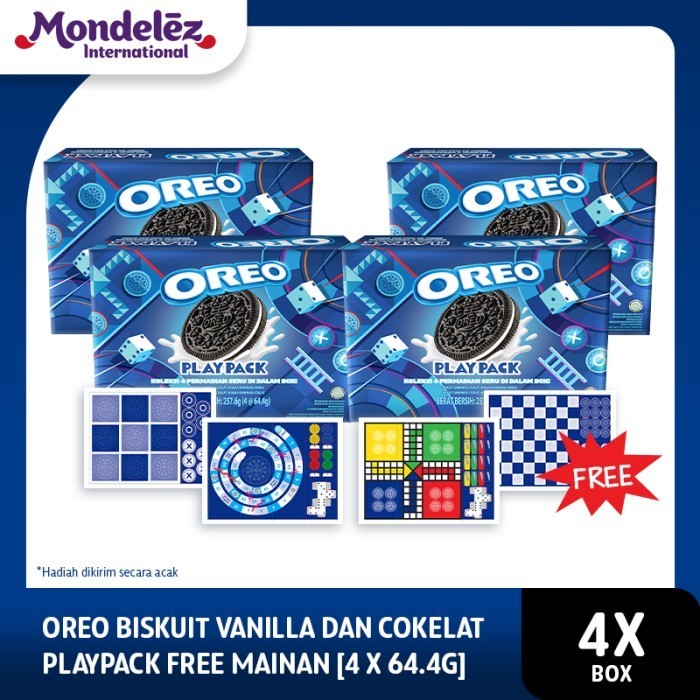 

BERKUALITAS Oreo Vanilla Cokelat Playpack Free Mainan [4 x 64.4g] - 4 Pack