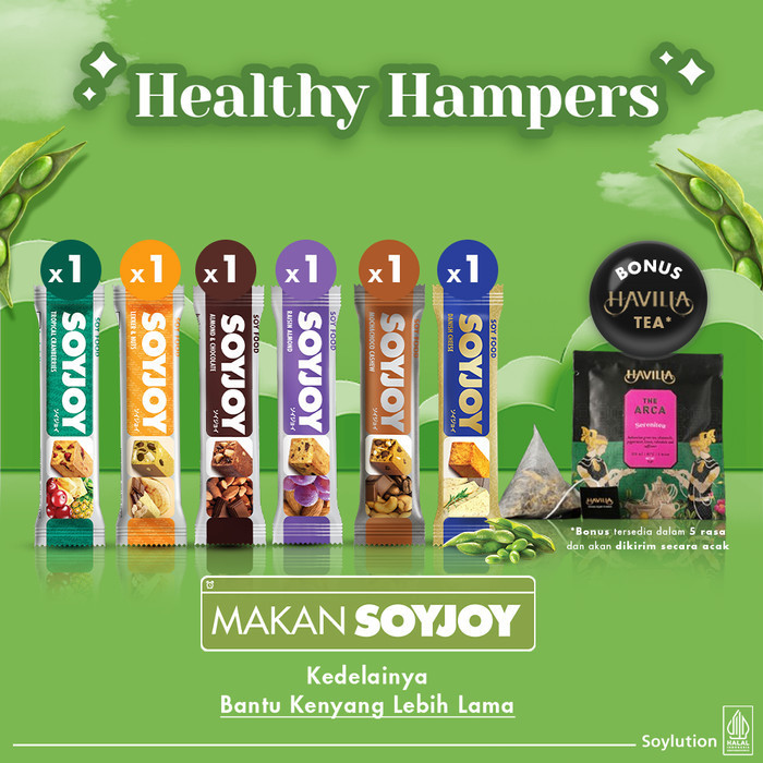 

EKSLUSIF SOYJOY Snack Bar Kedelai Mix isi 6 Bar BONUS Havilla Tea