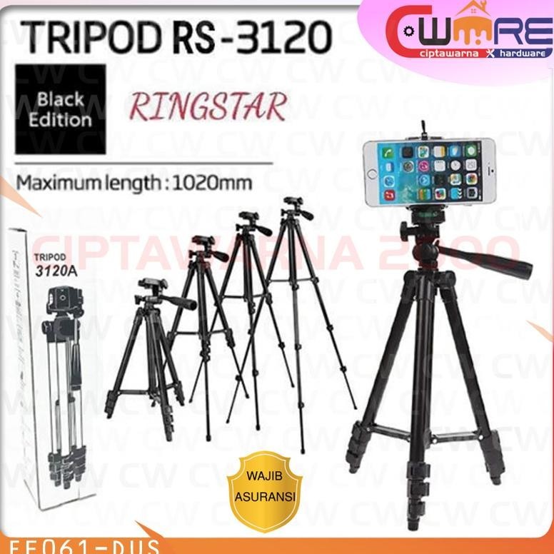 BisaCod Tripod Tf-3120 Black Edition Tripod Kamera 3120 - Mfn Cw2814 Termurah