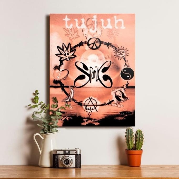 BIG SALE SLANK BAND TUJUH POSTER KAYU PAJANGAN DEKORASI DINDING WALL DECOR !!!!!