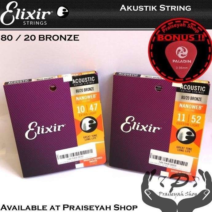 Elixir Senar Gitar Akustik Bronze Original Usa Guitar String