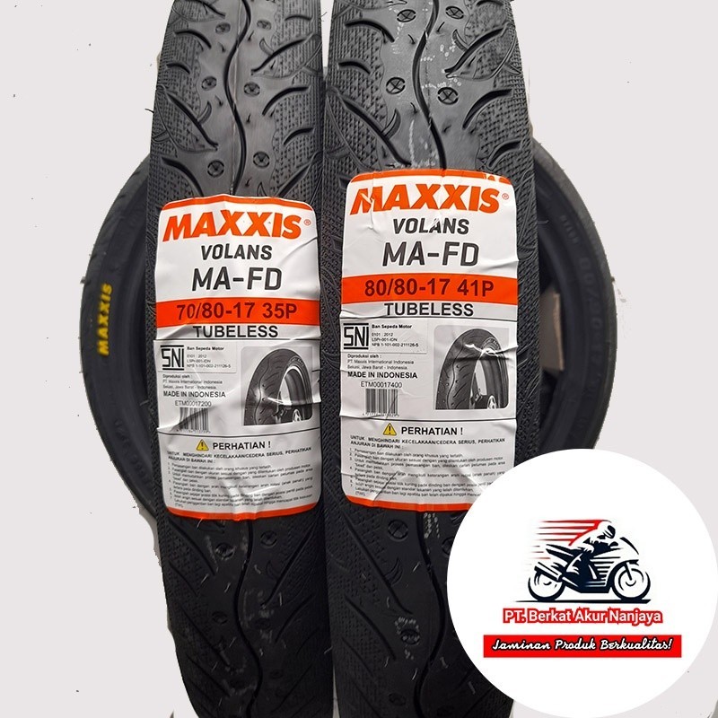 Ban Maxxis Volans MA-FD 70/80 & 80/80-17 Sepasang Ban Motor Supra, Vega, Jupiter Z, Shogun, dll Tube