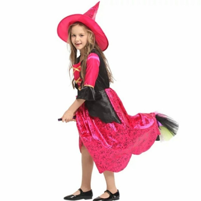 Baju Kostum Anak Penyihir Pink Witch Toddler Girl Costume Halloween