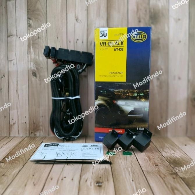 Kabel Relay Set Hella Untuk Lampu H4 Mobil 3 Relay Asli 100% Hella Ori Terbaru