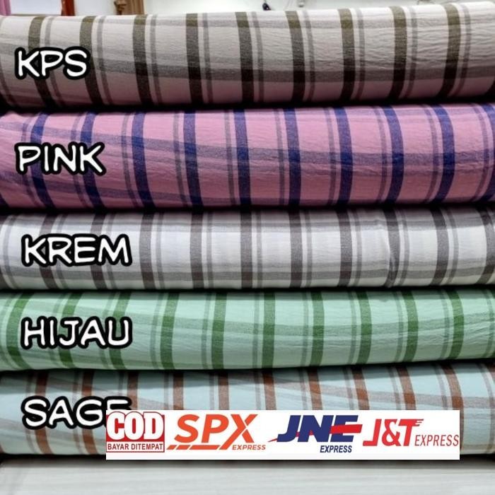 Tarbaru Kain Crinkle Airflow Motif Kotak (Harga Per 0,5M) Terbaru 2024