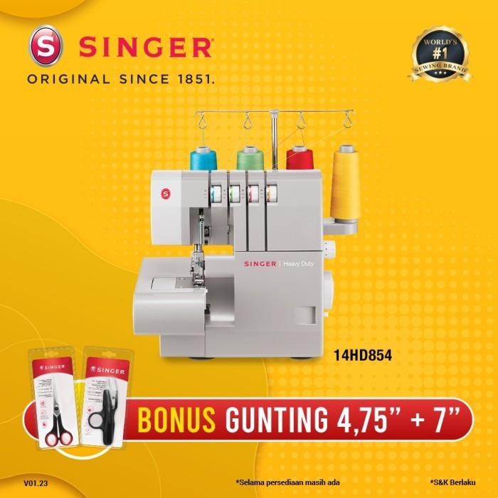 Mesin Jahit Obras Dan Neci Singer 14Hd854 Portable
