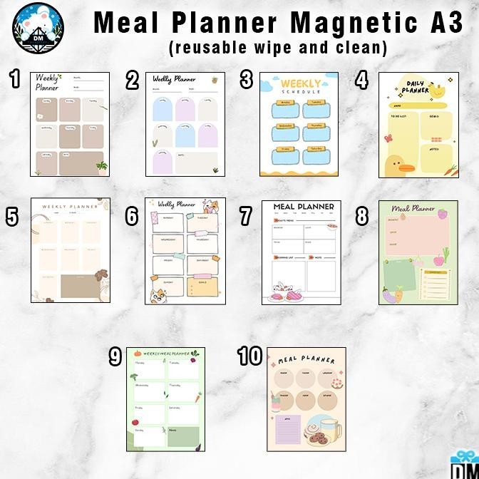 

Byp-27 Planner Magnet Jumbo Size A3 Sticky Notes Memo Tempel Magnet Murah Jadwal Harian Bisa Dihapus #M Sale