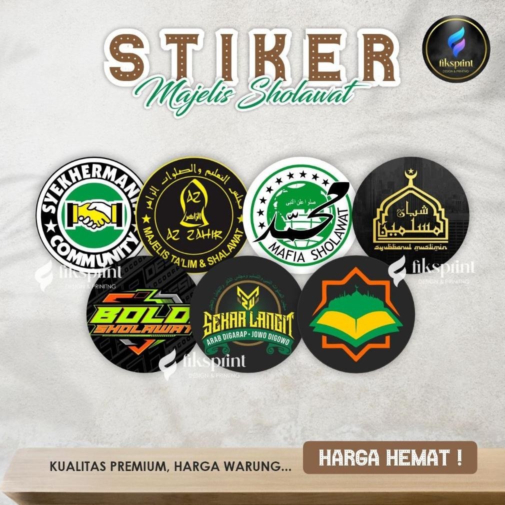 

TERMURAH (isi 40 pcs) Stiker Majelis bulat Syekhermania, Zahirmania, Mafia Sholawat, Habib Zaidan Lover | cutting pola COD