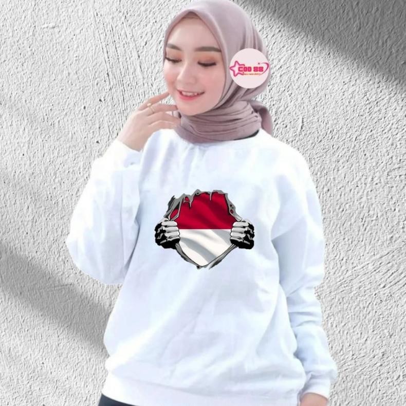 TERMURAH Baju Hari Merdeka Wanita 17Agustus lengan panjang/kaos 17Agustus 2024 dewasa/baju atasan ha