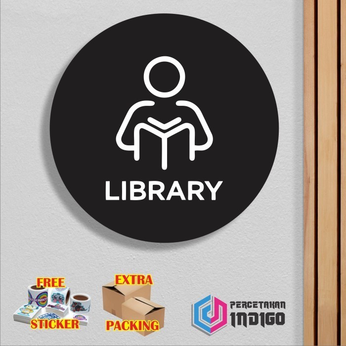 

Promo Papan tanda sign board Bulat Library Keren