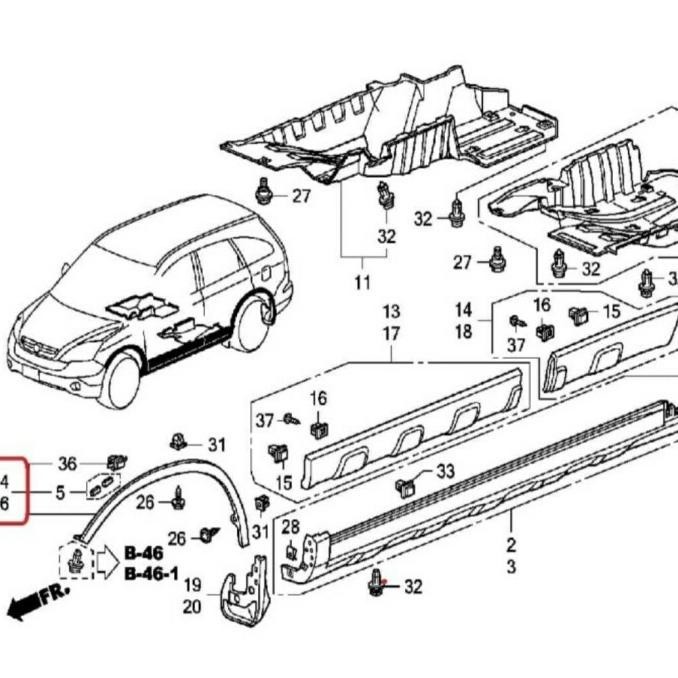 Over Fender lis molding Depan CRV 2008-2012, Crv Gen 3