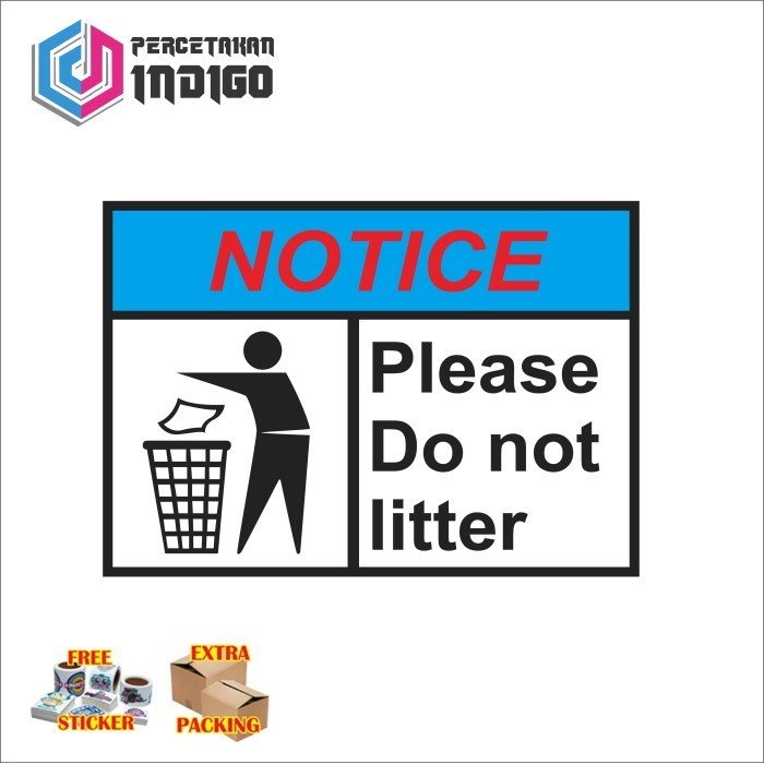 

Murah sign papan akrilik acrylic notice please do not litter Elegan
