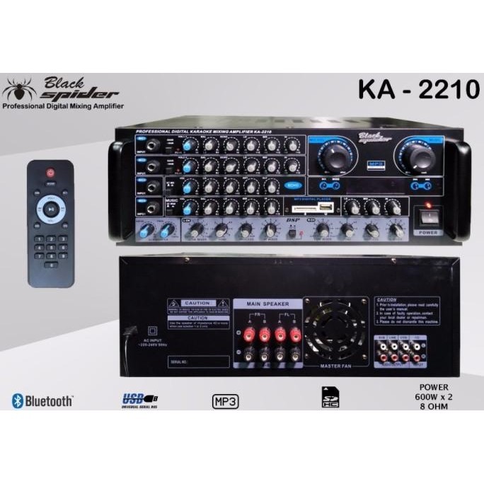Amplifier Black Spider KA 2210 / KA-2210 BLUETOOTH USB Original