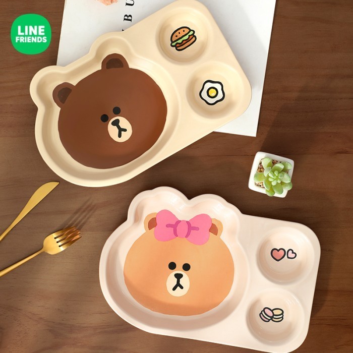 Ede Piring Makan Anak Line Friends Creative Cute Ceramic Children'S Plate