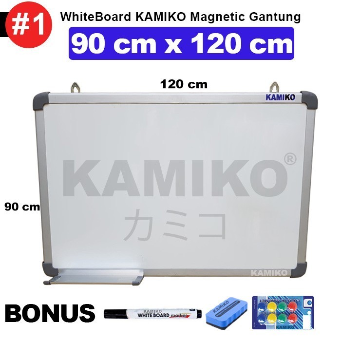 

KAMIKO Whiteboard 90 x 120 magnetic gantung spidol, magnet, hapusan